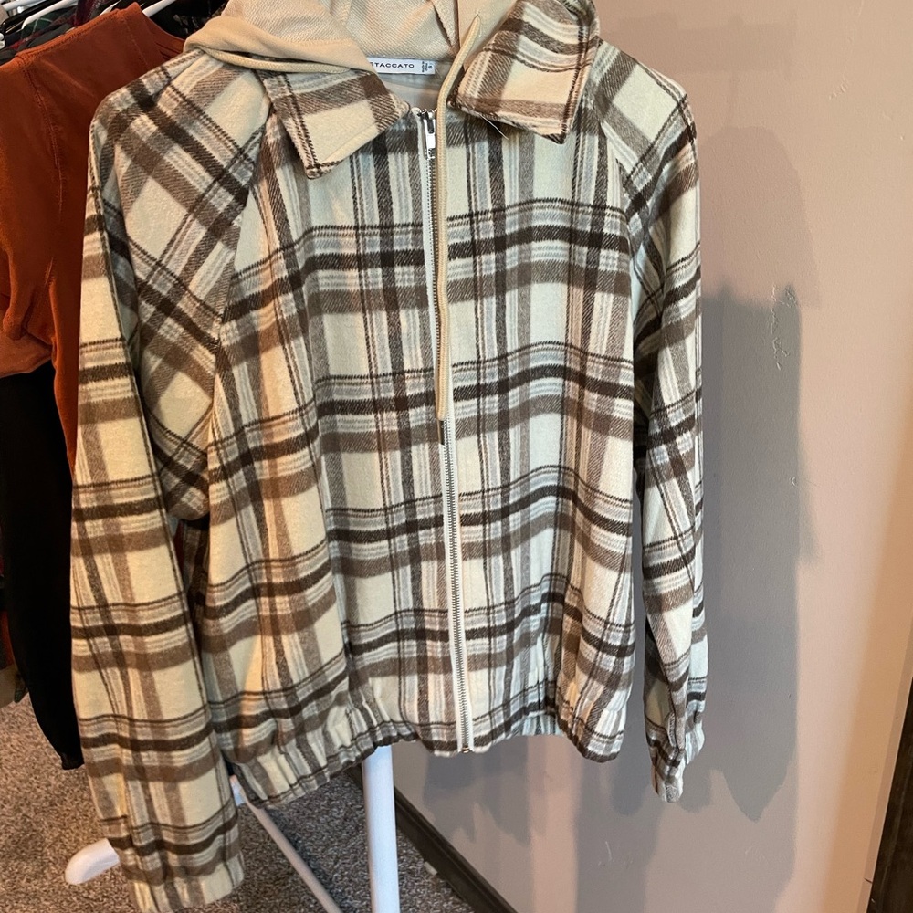 Plaid Zip-Up Jacket